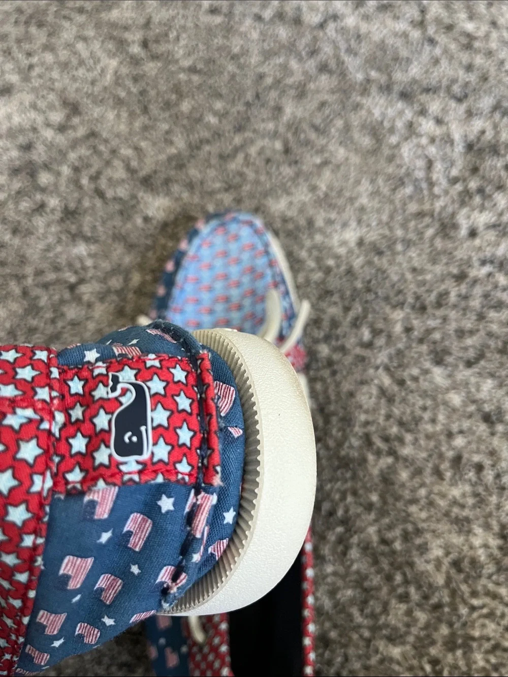 Vineyard Vines. Men's Casual Red & Blue Patterned Boat Shoes- Sperry. Mens 9.5